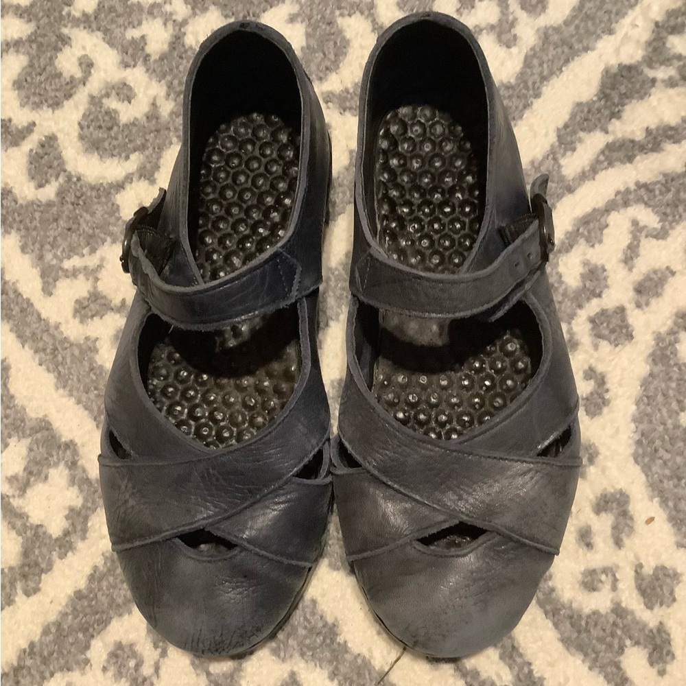 Braided toe Mary Jane Leather shoes